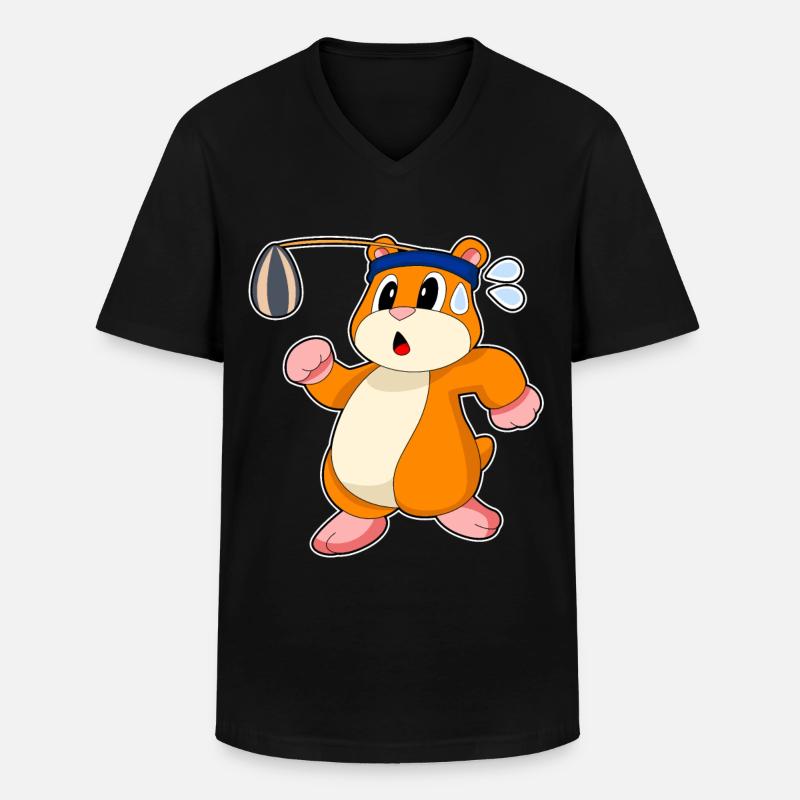 Hamster Samen - Männer-T-Shirt mit V-Ausschnitt - Schwarz