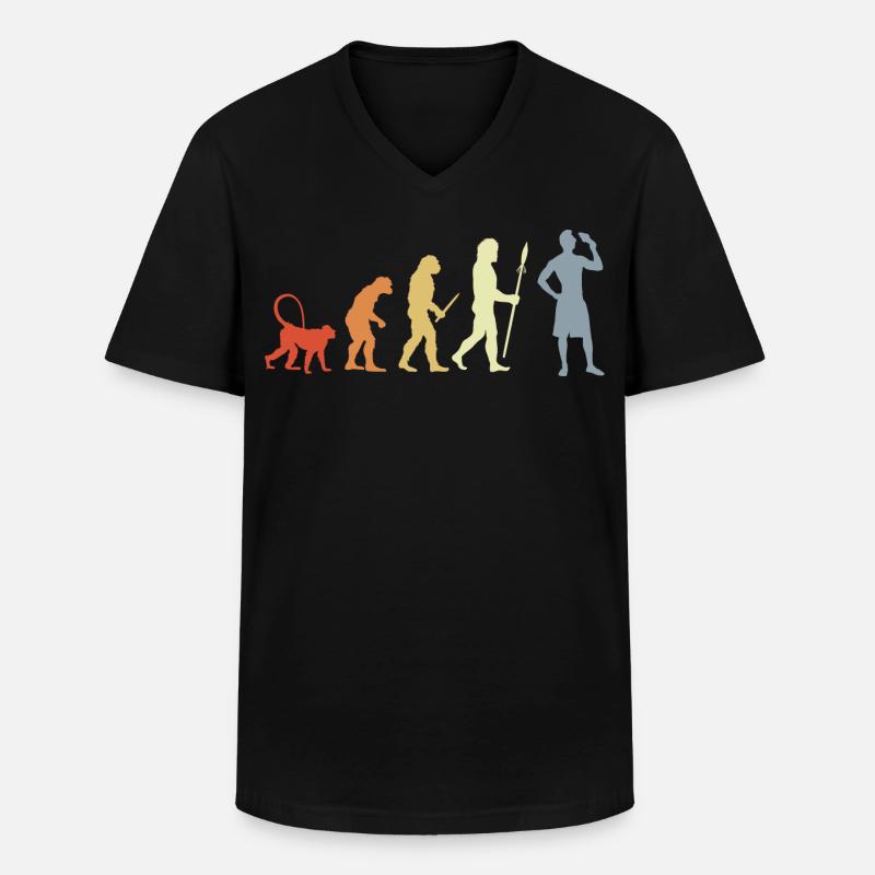 Evolution Eiscreme Liebhaber - Männer-T-Shirt mit V-Ausschnitt - Schwarz