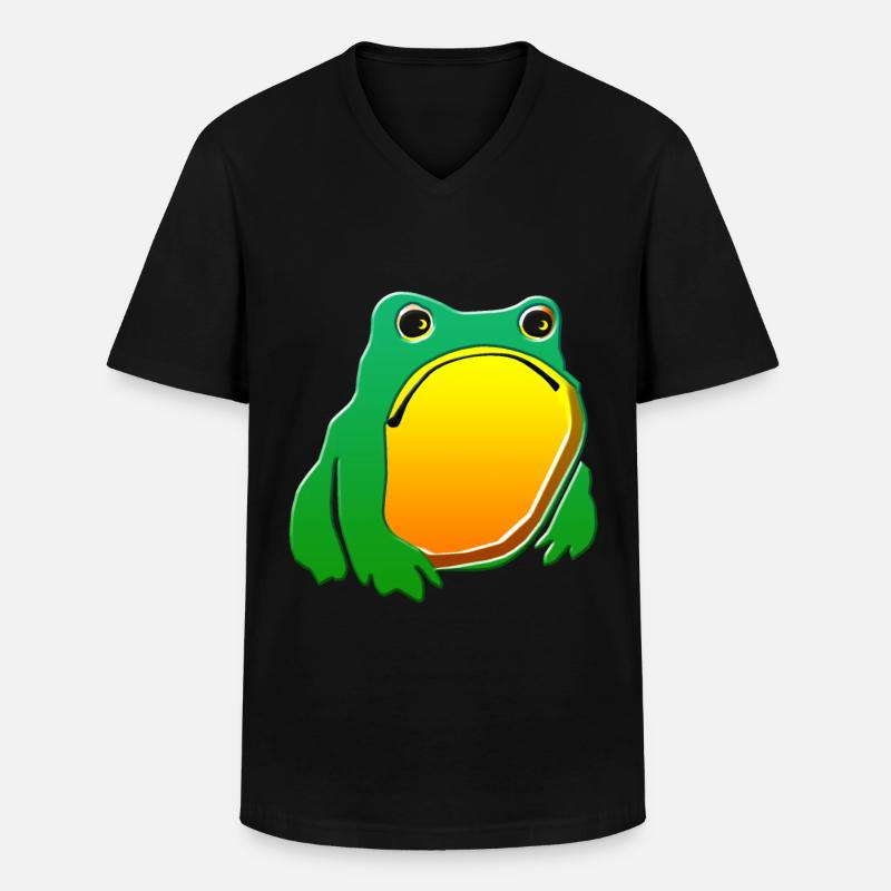 Frosch - Männer-T-Shirt mit V-Ausschnitt - Schwarz