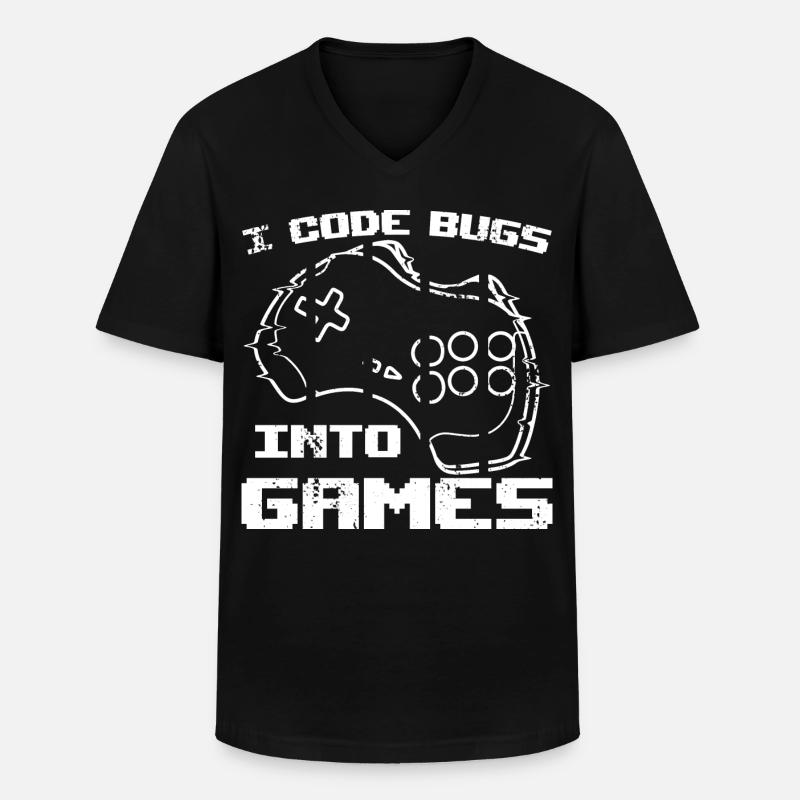 Ich programmiere Bugs in Videospiele - Männer-T-Shirt mit V-Ausschnitt - Schwarz