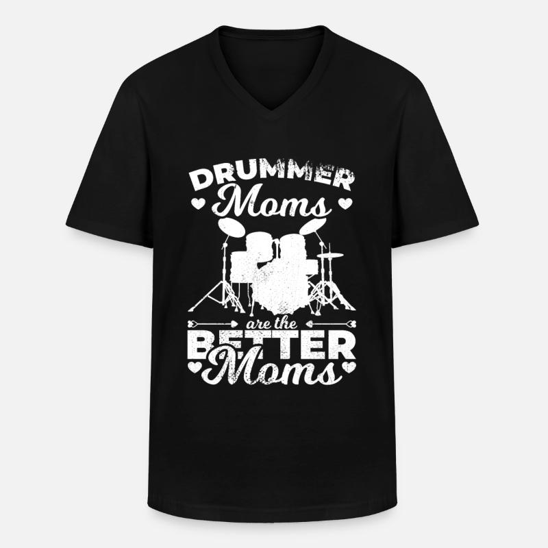 Schlagzeuger Mutter - Männer-T-Shirt mit V-Ausschnitt - Schwarz