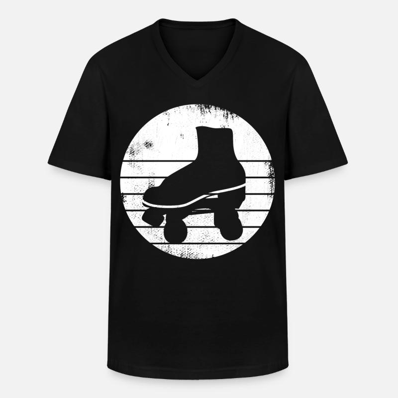 Roller Skates Zeichnung - Männer-T-Shirt mit V-Ausschnitt - Schwarz