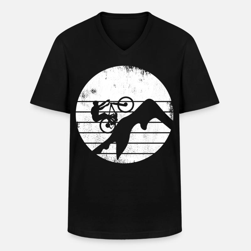 Mountainbiker - Männer-T-Shirt mit V-Ausschnitt - Schwarz