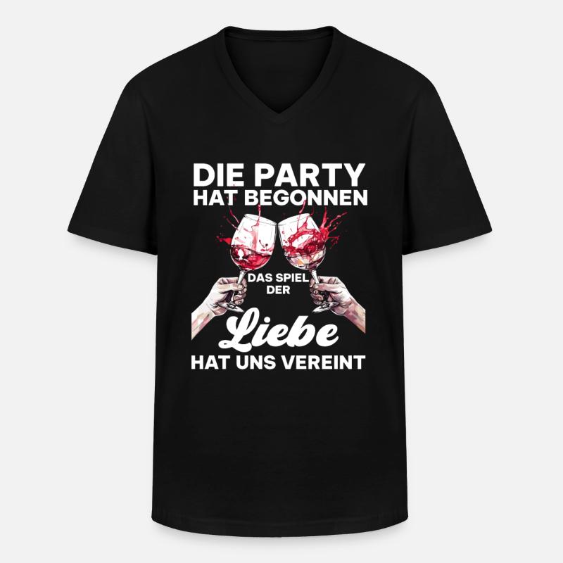 Junggesellenabschied Hochzeit Liebe Spruch - Männer-T-Shirt mit V-Ausschnitt - Schwarz