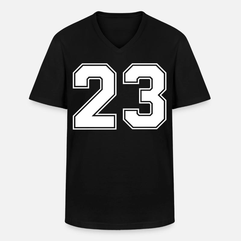 Nummer dreiundzwanzig 23 - Männer-T-Shirt mit V-Ausschnitt - Schwarz