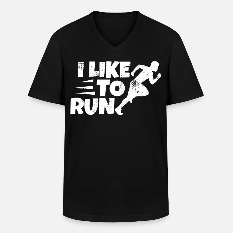 Witziger Läufer Spruch - Männer-T-Shirt mit V-Ausschnitt - Schwarz