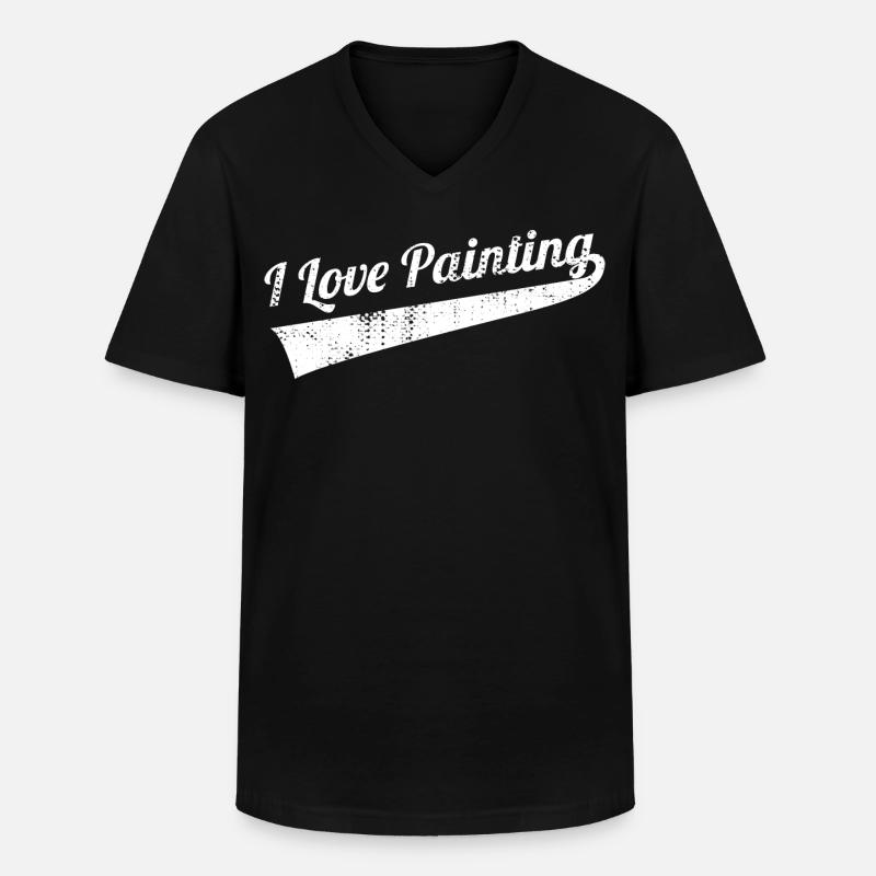 Maler Lackierer Liebe - Männer-T-Shirt mit V-Ausschnitt - Schwarz