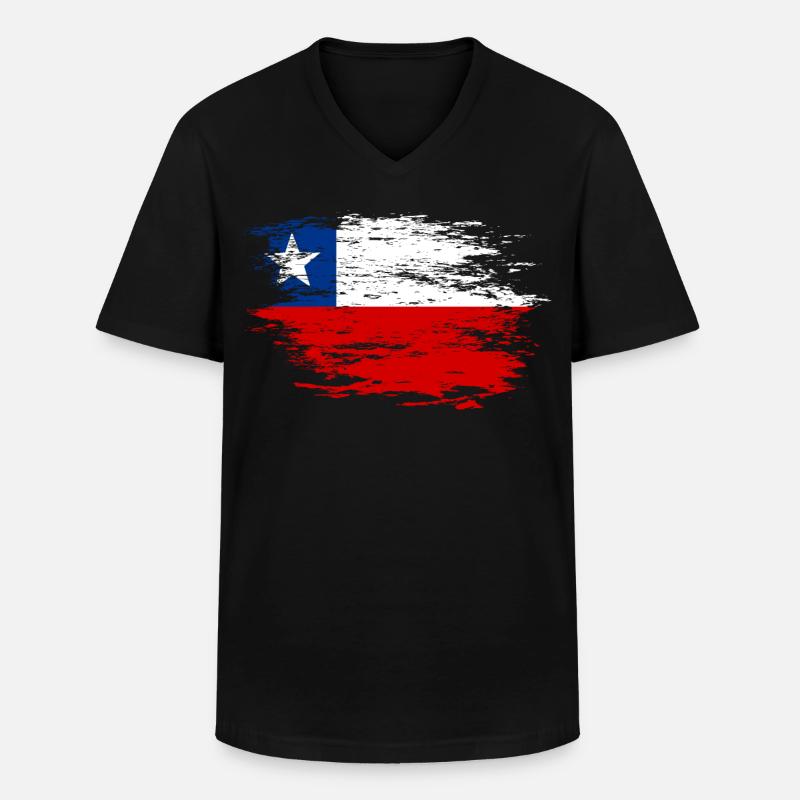 Drapeau chilien utilisé - T-shirt col V Homme - noir