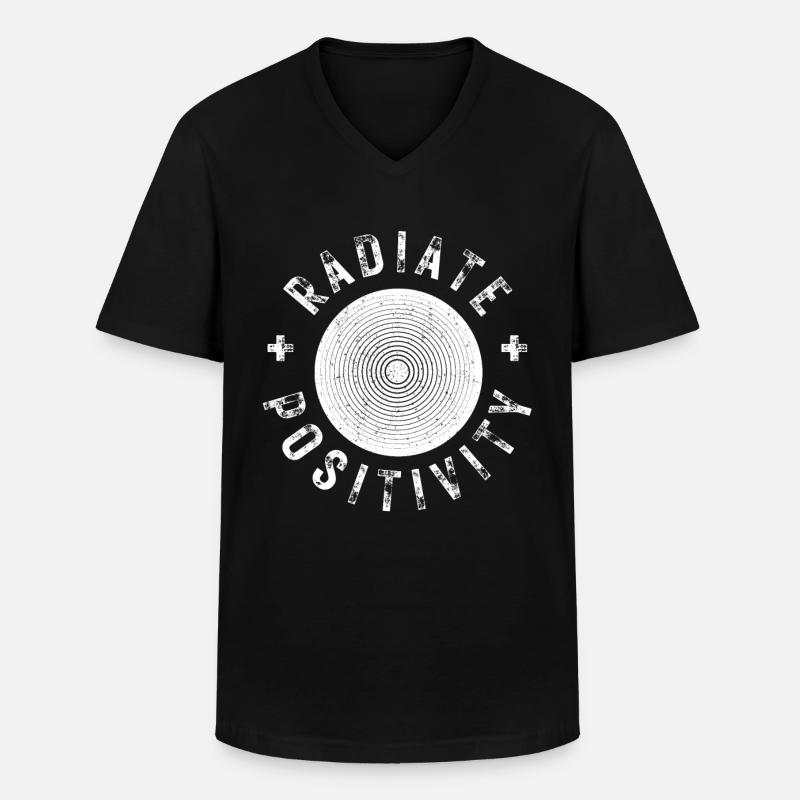 Exuding positivity modern distressed style - Men's V-Neck T-Shirt - black