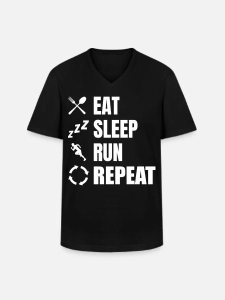 Eat Sleep Run Repeat - Men's V-Neck T-Shirt - black