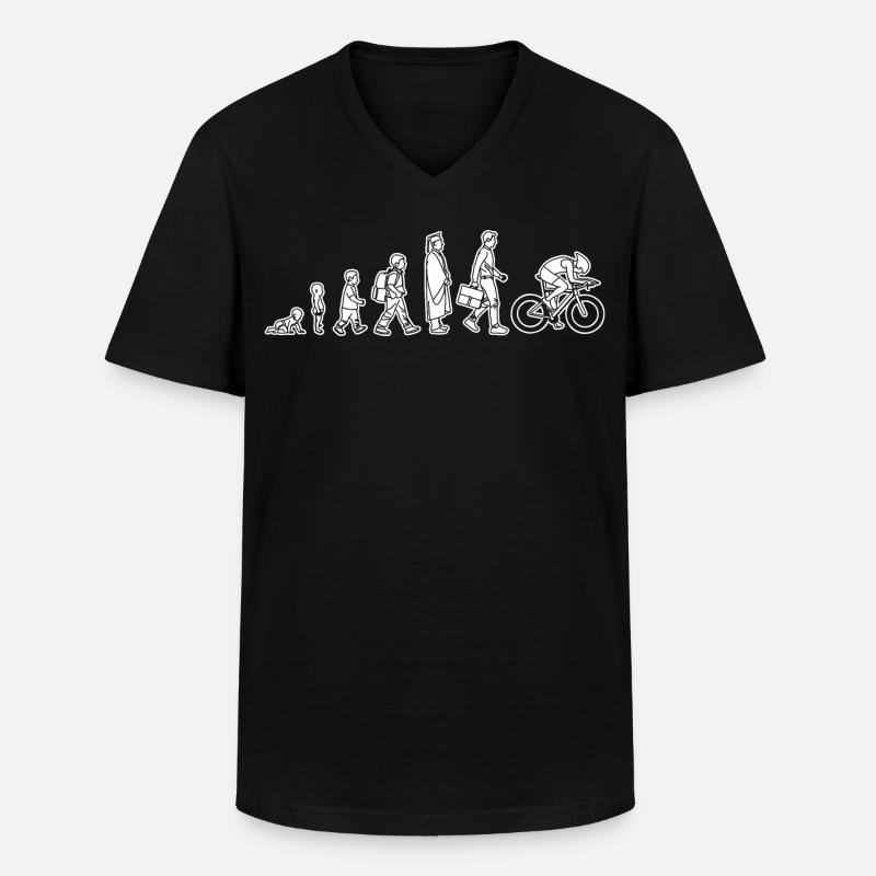 Evolution eines Radfahrers - Männer-T-Shirt mit V-Ausschnitt - Schwarz