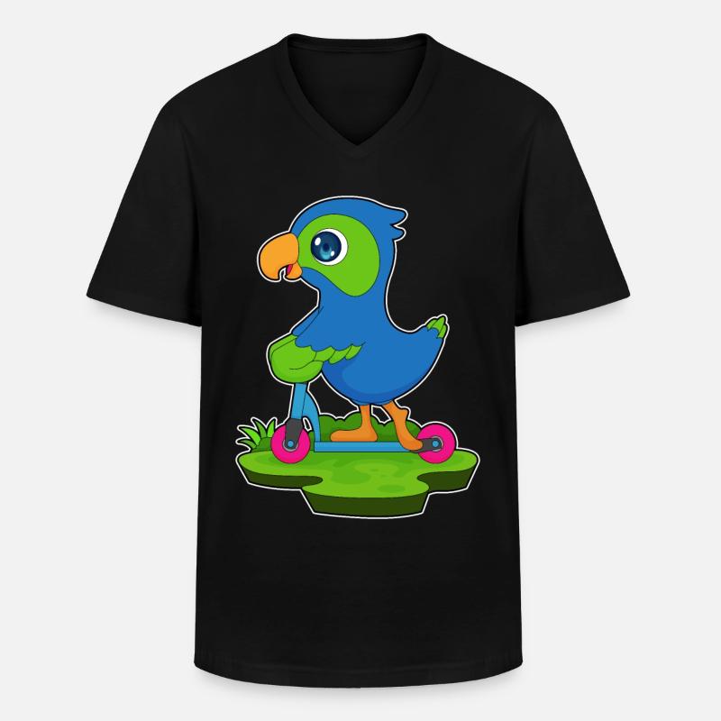 Papagei Roller - Männer-T-Shirt mit V-Ausschnitt - Schwarz