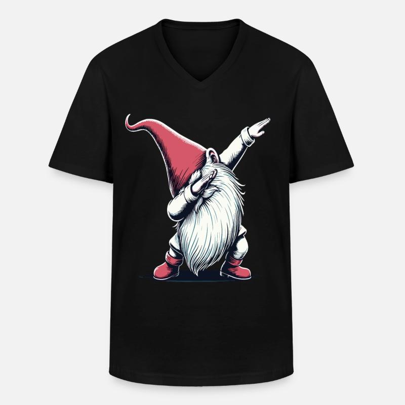 Dabbing Wichtel Dab Nikolaus - Männer-T-Shirt mit V-Ausschnitt - Schwarz