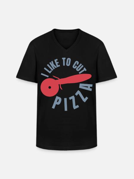 Funny Pizza Lover - Men's V-Neck T-Shirt - black