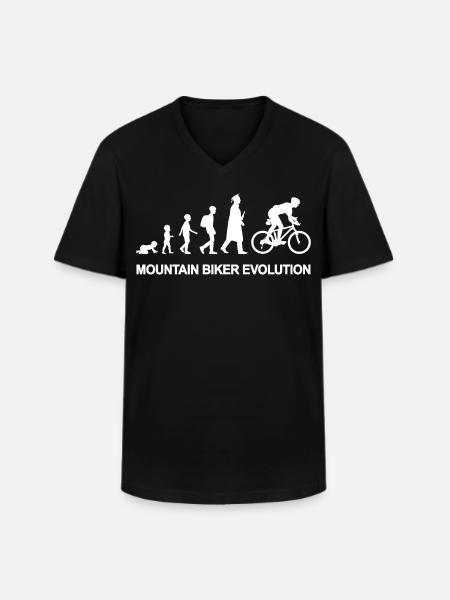 From child to mountain biker - Men's V-Neck T-Shirt - black