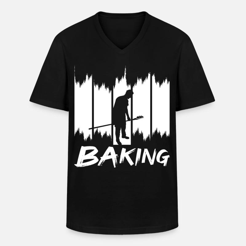 Lustiges Backen - Männer-T-Shirt mit V-Ausschnitt - Schwarz