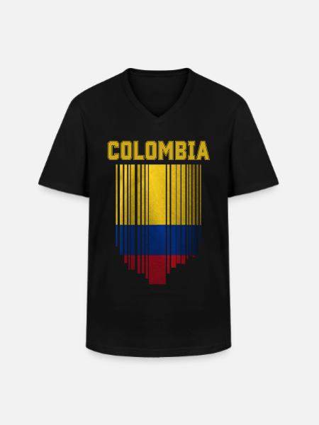 Flag of Colombia, Colombian pride - Men's V-Neck T-Shirt - black
