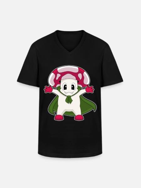 Vampire d’Halloween aux champignons - T-shirt col V Homme - noir