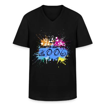 Farbexplosion Limited Edition 2006 - Männer-T-Shirt mit V-Ausschnitt - Schwarz - Vorne - AI Model Male 178 dark (178cm)
