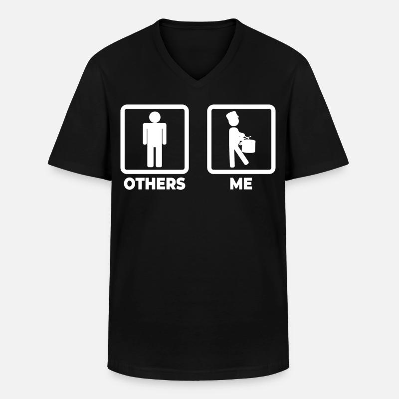 Lustiger Schnarrtrommler - Männer-T-Shirt mit V-Ausschnitt - Schwarz