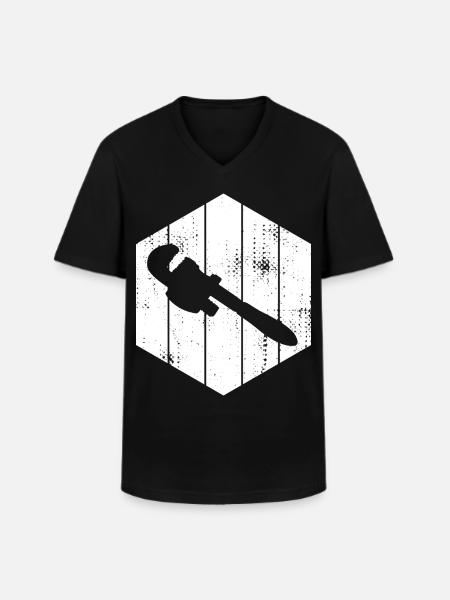 Pipe Wrench Sketch - Men's V-Neck T-Shirt - black