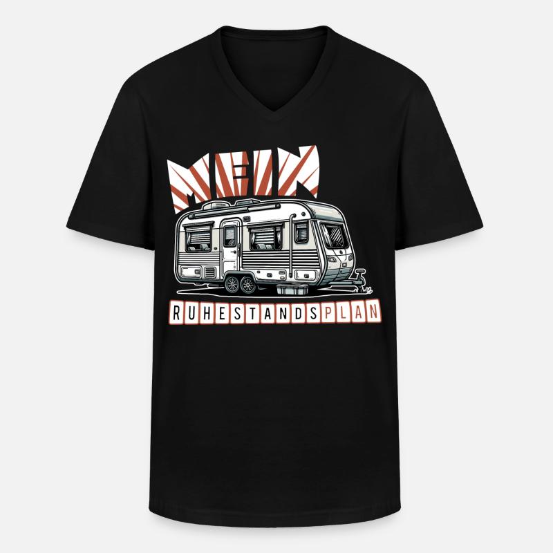 Ruhestand in Stil - Mit Wohnmobil - Männer-T-Shirt mit V-Ausschnitt - Schwarz