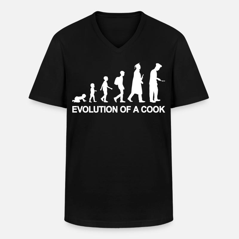 Entwicklung eines Kochs - Männer-T-Shirt mit V-Ausschnitt - Schwarz