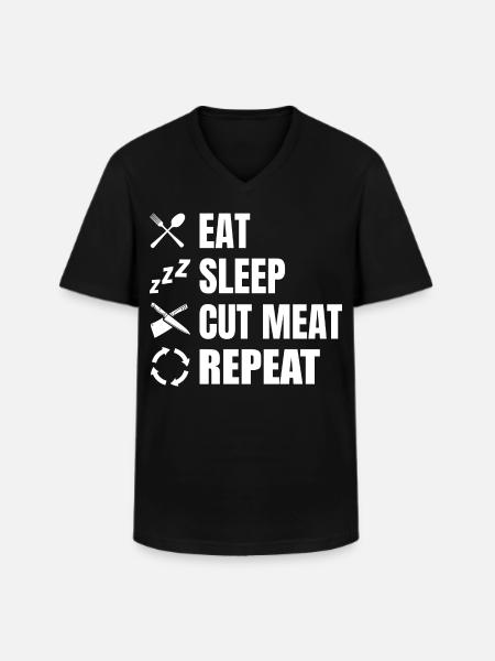 Eat, sleep, butchers, repeat - Men's V-Neck T-Shirt - black