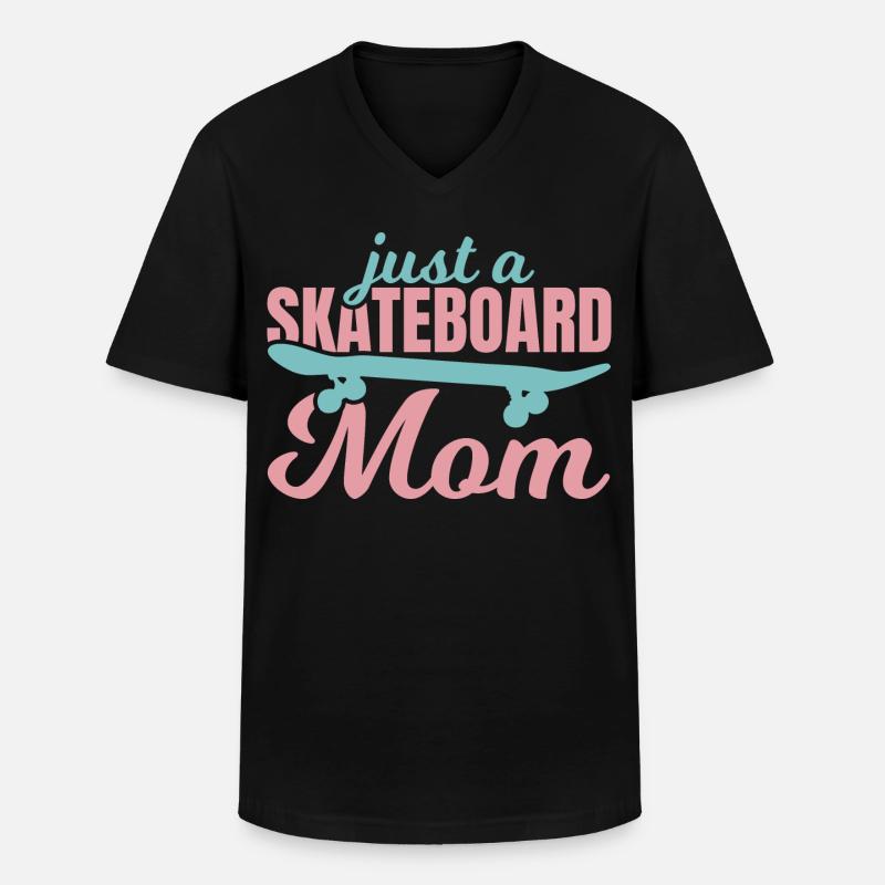 Skateboard Mutter - Männer-T-Shirt mit V-Ausschnitt - Schwarz