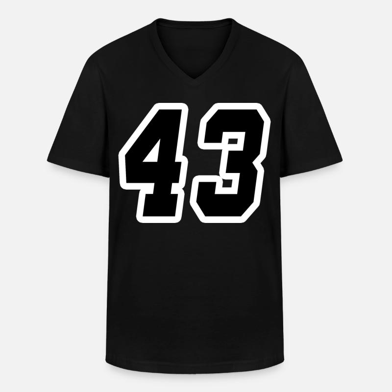 Nummer dreiundvierzig 43 - Männer-T-Shirt mit V-Ausschnitt - Schwarz