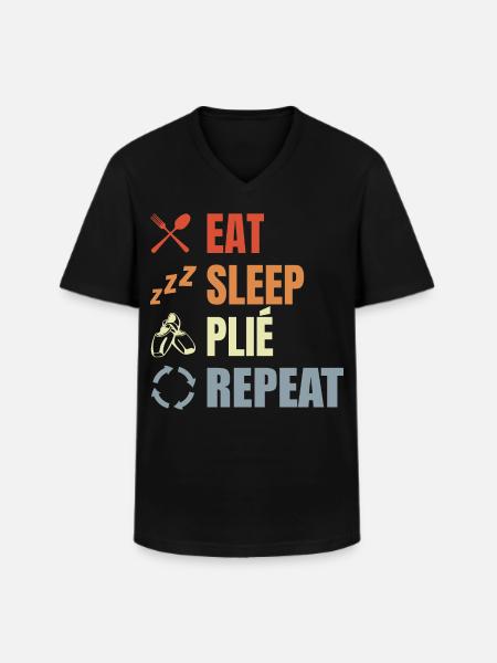 Eat Sleep Ballet Repeat - Männer-T-Shirt mit V-Ausschnitt - Schwarz