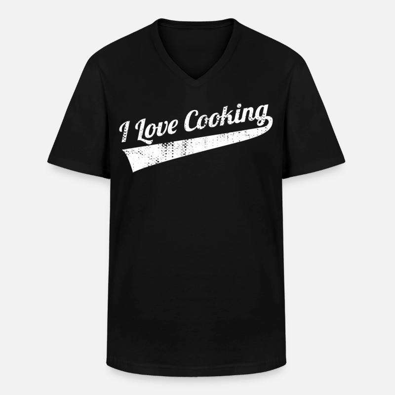 Ich liebe es zu kochen - Männer-T-Shirt mit V-Ausschnitt - Schwarz