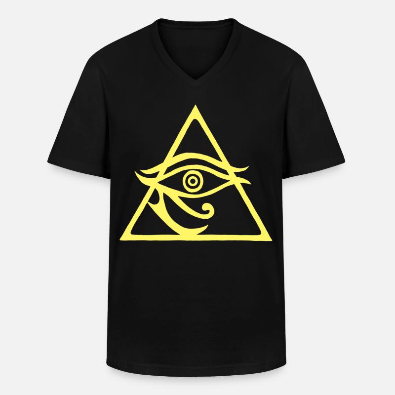 Die Pyramide des Gottes Horus - Männer-T-Shirt mit V-Ausschnitt - Schwarz