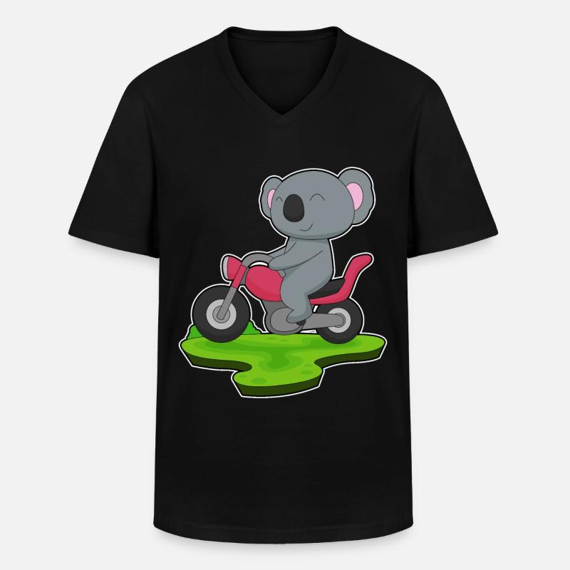 Koala Motorrad - Männer-T-Shirt mit V-Ausschnitt - Schwarz