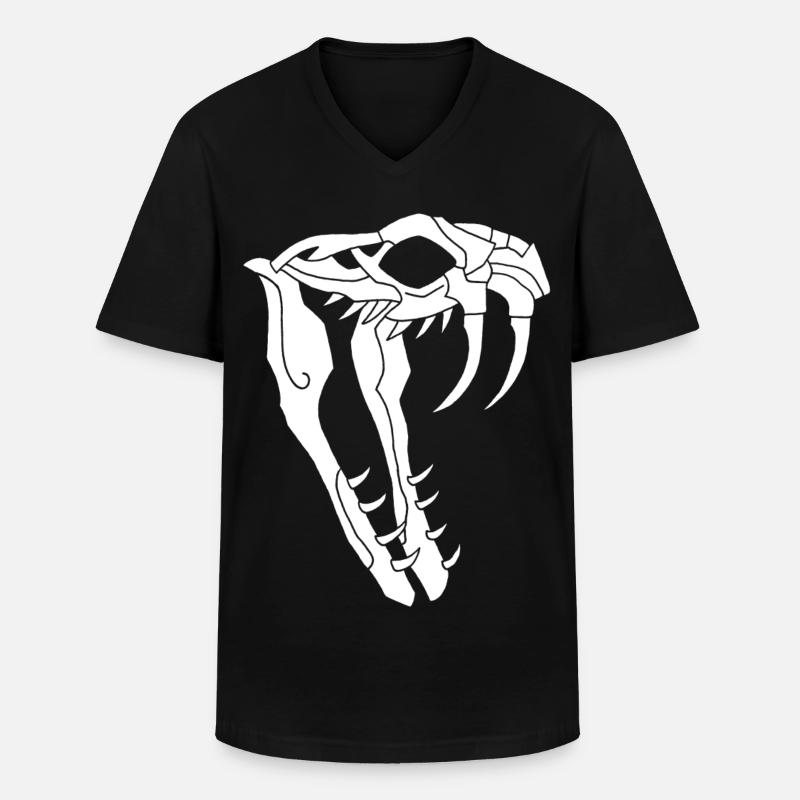 Schlangen-Schädel - Männer-T-Shirt mit V-Ausschnitt - Schwarz