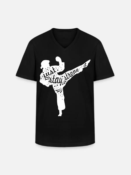 Karate Mädchen - Männer-T-Shirt mit V-Ausschnitt - Schwarz