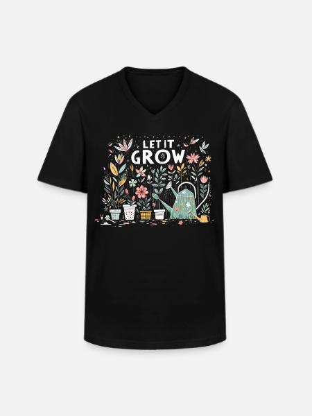 Let It Grow Spring Garden Flowers - Men's V-Neck T-Shirt - black