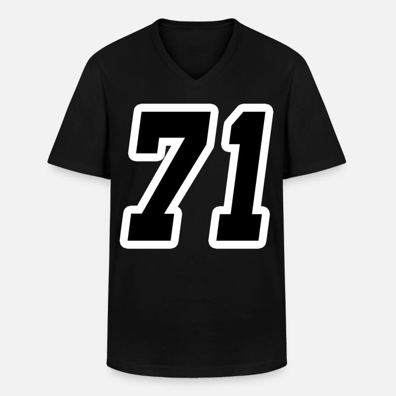 Nummer einundsiebzig 71 - Männer-T-Shirt mit V-Ausschnitt - Schwarz