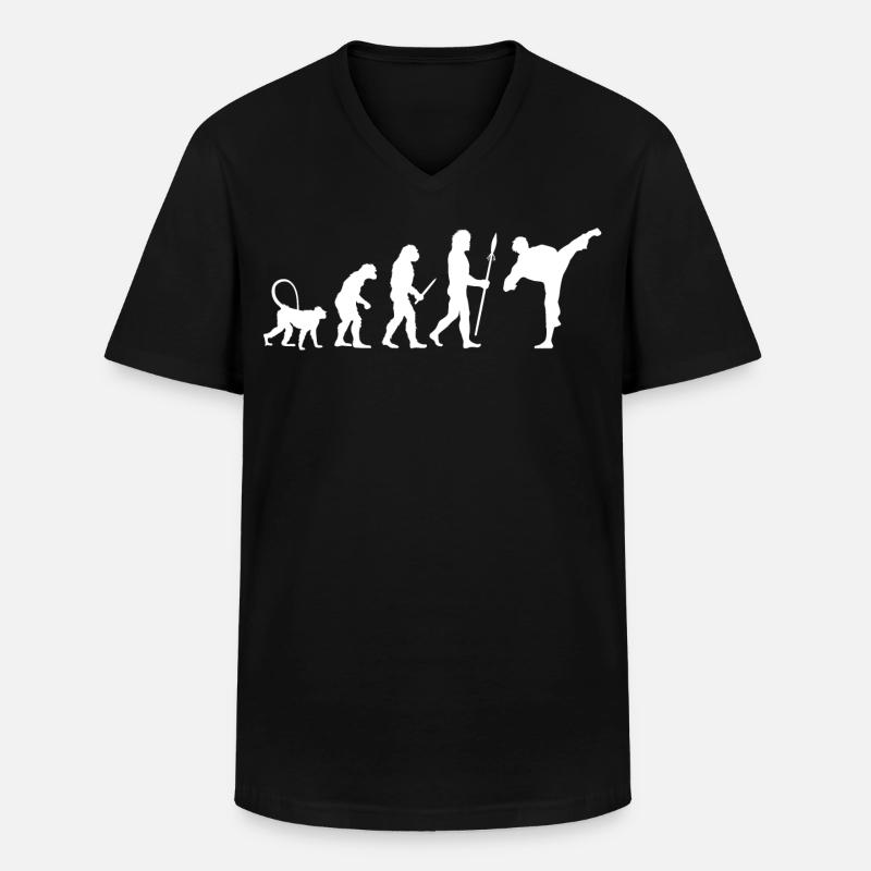 Karate Evolution - Männer-T-Shirt mit V-Ausschnitt - Schwarz