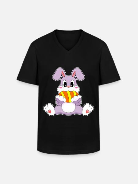Bunny Easter Easter Egg - Men's V-Neck T-Shirt - black