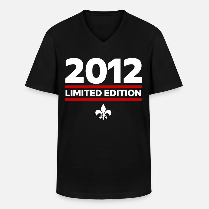 2012 Limited Edition - Männer-T-Shirt mit V-Ausschnitt - Schwarz