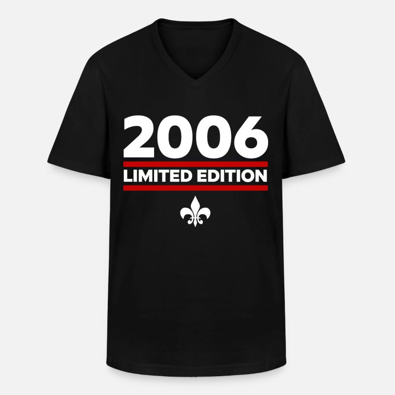 2006 Limited Edition - Männer-T-Shirt mit V-Ausschnitt - Schwarz
