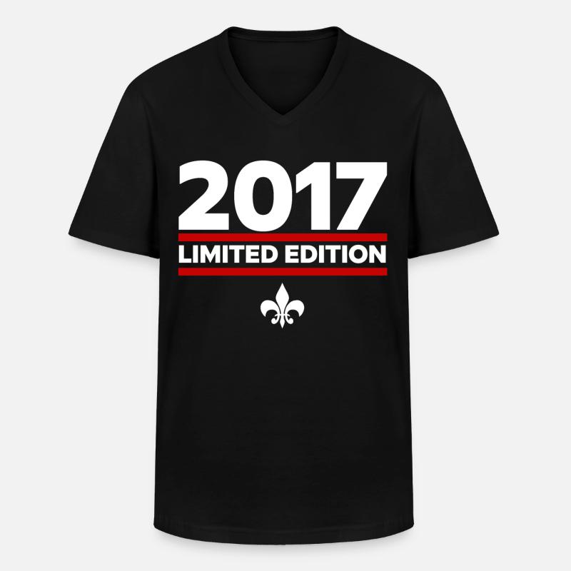 2017 Limited Edition - Männer-T-Shirt mit V-Ausschnitt - Schwarz