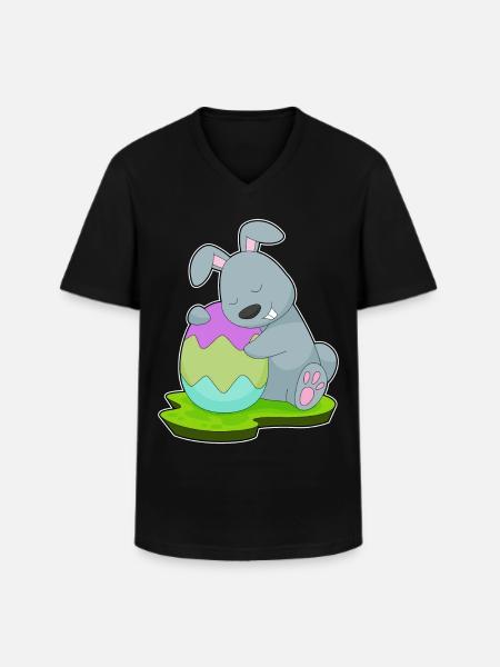 Bunny Easter Easter Egg - Men's V-Neck T-Shirt - black