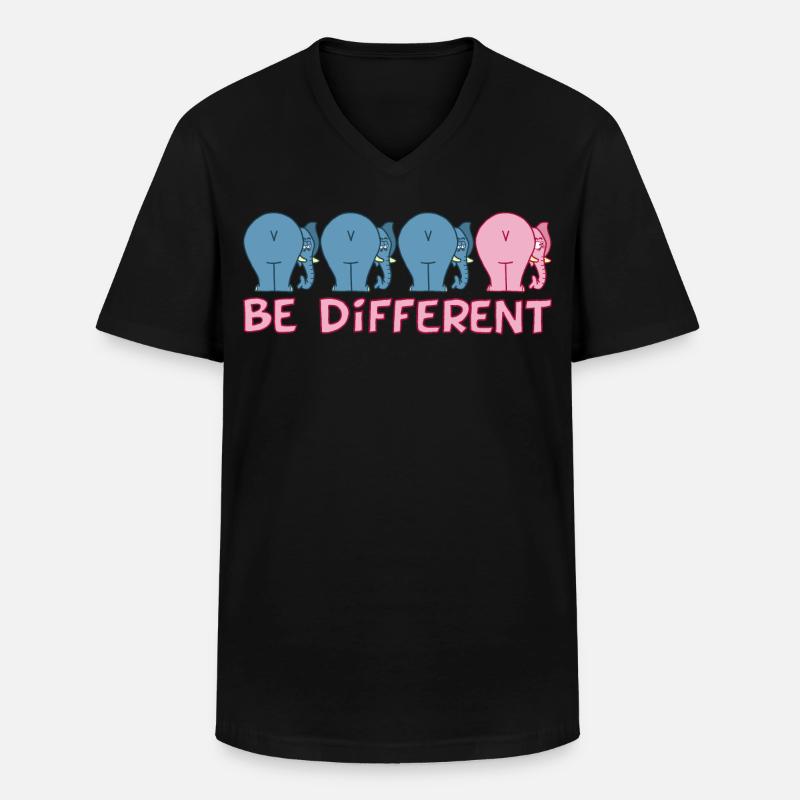 Ein anderer Elefant - Männer-T-Shirt mit V-Ausschnitt - Schwarz