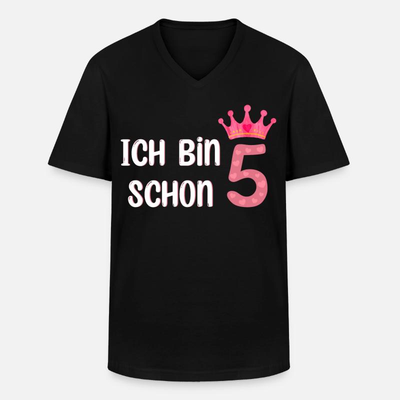 ich bin schon 5 - Männer-T-Shirt mit V-Ausschnitt - Schwarz