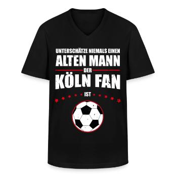 Alter Mann - Köln Fan | Retro Vintage Design - Männer-T-Shirt mit V-Ausschnitt - Schwarz - Vorne - AI Model Male 178 dark (178cm)