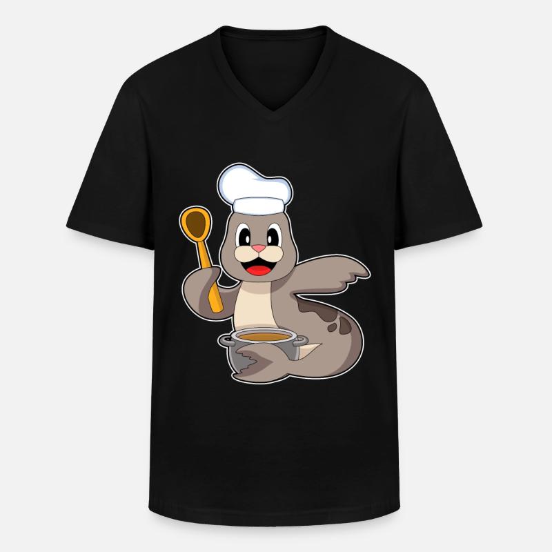 Cuisinier Sceller Cuisson Cuisson Cuisson - T-shirt col V Homme - noir