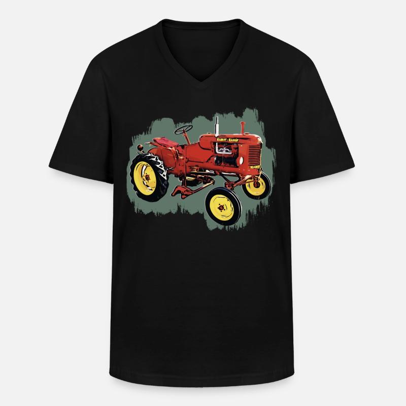 Traktor M H Pony - Männer-T-Shirt mit V-Ausschnitt - Schwarz