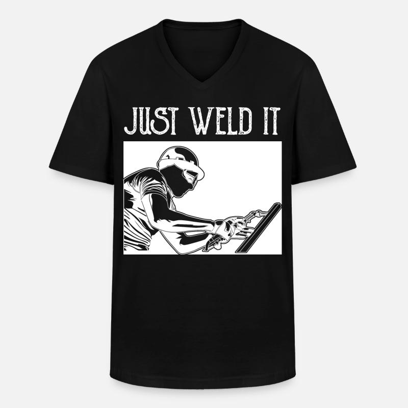 Just Weld It - Männer-T-Shirt mit V-Ausschnitt - Schwarz